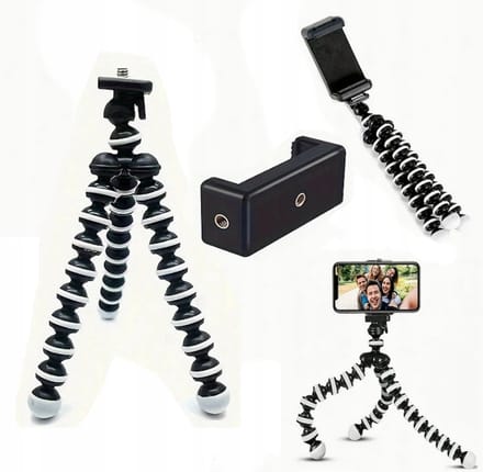 Flexibele Tripod Statief met Telefoonhouder - 1/4" Schroefdraad