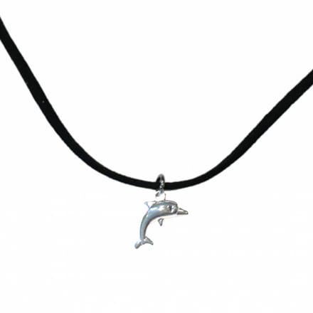 ketting- zwart- dolfijn -45 cm-Charme Bijoux