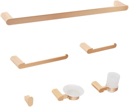 PARACAS - 6-delige badkamer hardware set - Goud - Aluminium