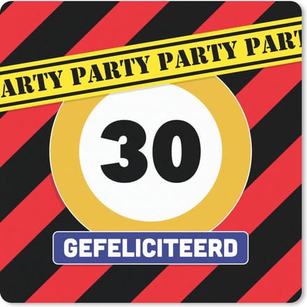 Muismat 20x20 cm - Mousepad Feest - Jubileum - 30 Jaar - Muismatten