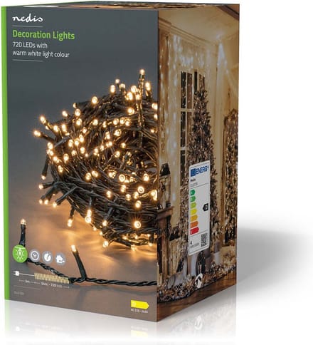 Nedis Kerstverlichting - Koord - 720 LED's - Warm Wit - 54.00 m - Licht effecten: 7 - Binnen & Buiten - Netvoeding