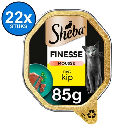 22x Sheba - Finesse Mousse Kip - Kattenvoer Natvoer - 85 g