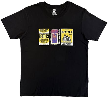 The Beatles - Black & White Band Heren Tshirt - M - Zwart