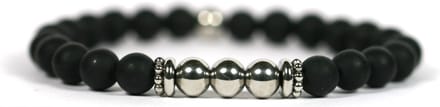 IbizaMen - matte onyx - edelstaal RVS - 8mm - 19cm