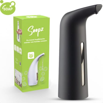 Soopz Automatische Zeepdispenser – Mat Zwart – Black Graphite Elegance – Zeeppompje met Bewegingssensor – Handzeep