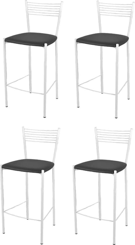Tommychairs Elegance - Eetkamerstoelen - Set van 4 - Aluminium & Mokka - Kunstleer