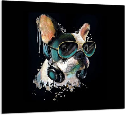 TMK ArtDeko - Snijplank - 65x60 cm - Glas - Pies Motief