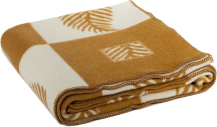 Most - Wollen jacquard bed deken Blad - oker-wit - 1 persoons