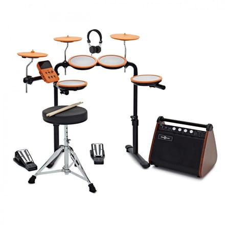 VISIONDRUM Compact Mesh Elektronisch Drumstel + Versterkerpakket, Oranje