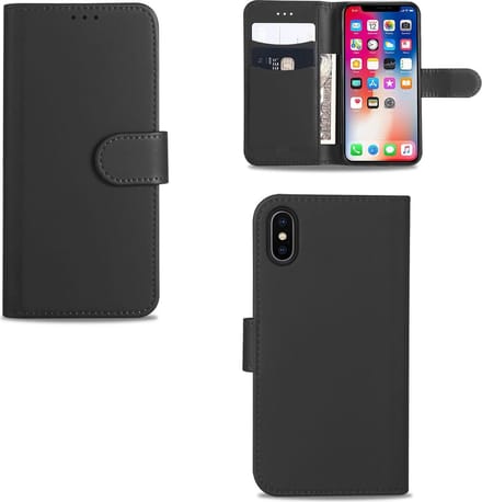 Book Case voor Apple iPhone X | Xs Telefoonhoesje Grijs met Pasjeshouder