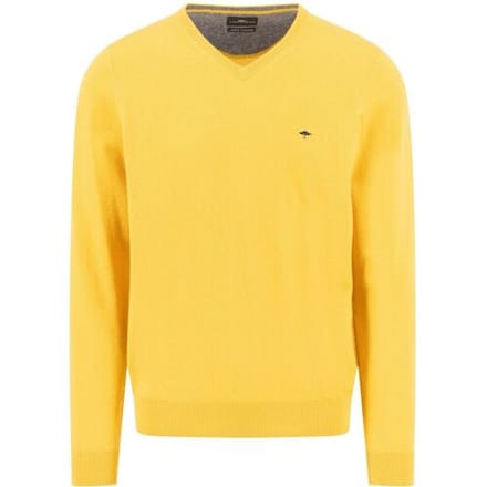 Fynch-Hatton Trui V-Neck Merino Cashmere Amber / male