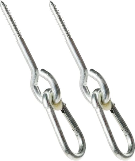 Schommelhaak met Schroefdraad en Karabijnhaak - Set van 2 stuks