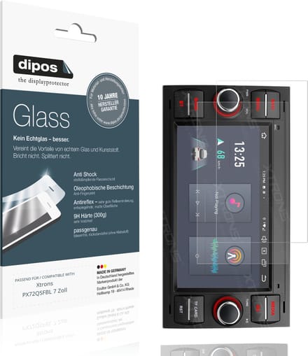 dipos – 2x Matte Pantserfolie geschikt voor Xtrons PX72QSFBL 7 Zoll | 9H Screenprotector