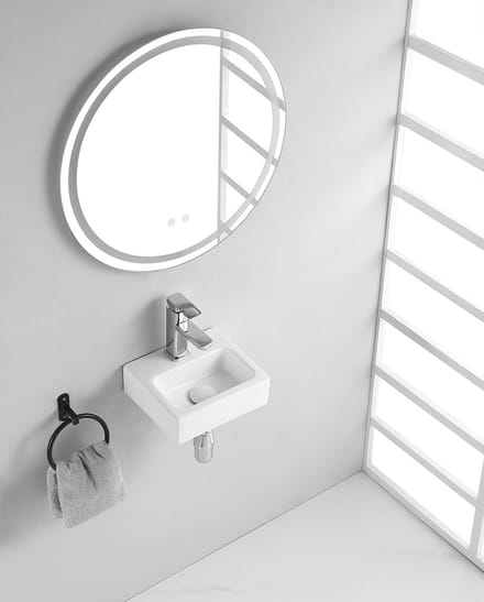 Wiesbaden Leto mini fontein 28 x 24, 5 x 9 cm keramiek glans wit