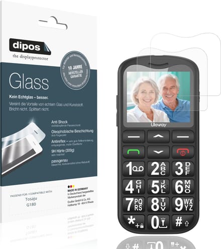 dipos – 2x Matte Pantserfolie geschikt voor Tosaju G180 | 9H Screenprotector