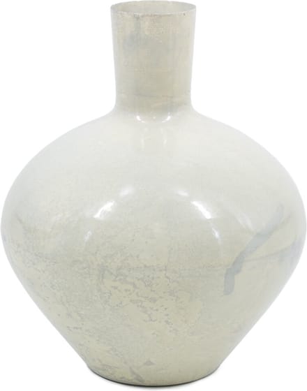 Vaas metaal white marble