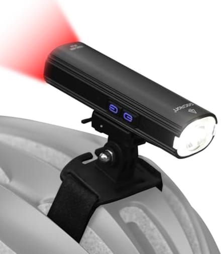 Gaciron Bicycle light with 600 lumens, integrated bicycle light front and rear, helmet mounting, 4 brightness modes, front light for bicycle, USB-C rechargeable