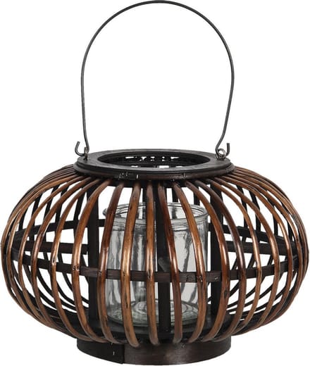 Clayre & Eef Windlicht Ø 34x21 cm Bruin Hout