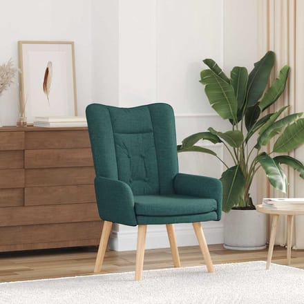 vidaXL - Fauteuil - Donkergroen - 63 - x - 67 - x - 94 - cm - Stof - en - multiplex