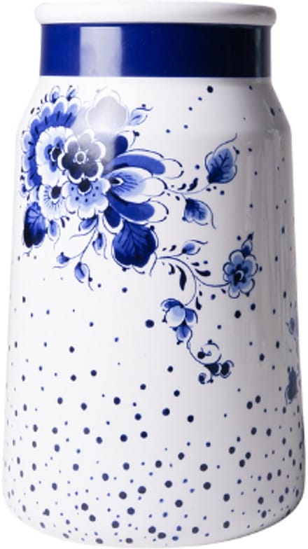 Heinen Delfts Blauw - Melkbusvaas Blauwe Stip - Medium - Keramiek - 25,5 cm