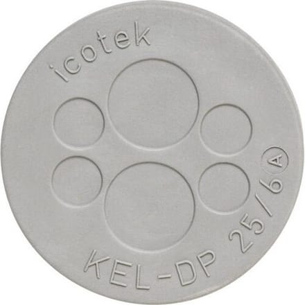 Icotek KEL-DP 50/35 Kabeldoorvoeringsplaat Klem-Ø (max.) 5.2 mm Elastomeer Grijs 1 stuk(s)