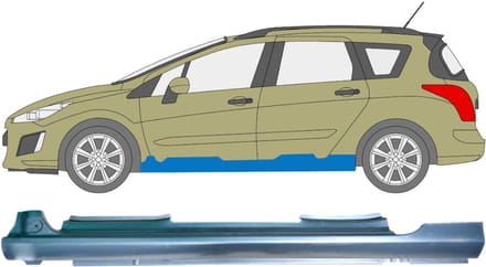 Volledige dorpel voor Peugeot 308 2007-2013 / Links