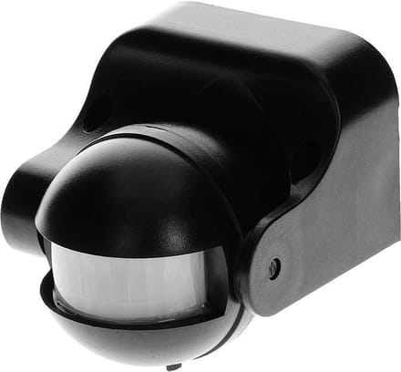 PIR Bewegingsmelder – 180° Detectie – Weerbestendig (IP44) – Zwart
