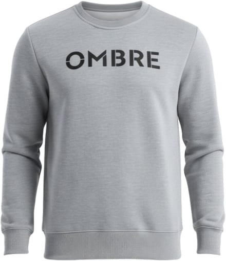OMBRE Sweater - Regular Fit - Katoen - Lange Mouw Lichtgrijs Gemêleerd M