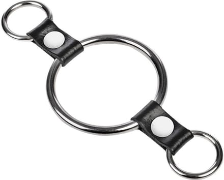 Rimba - Penisring met bevestigingsringen - Zilver & Zwart