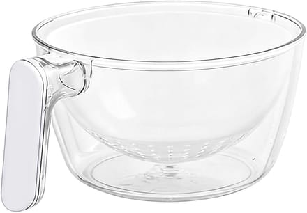 Wasbak met Zeef - Draaizeef Kom - Salade Bereiden - Antislip Basis - 22.3 cm Lengte - Wit