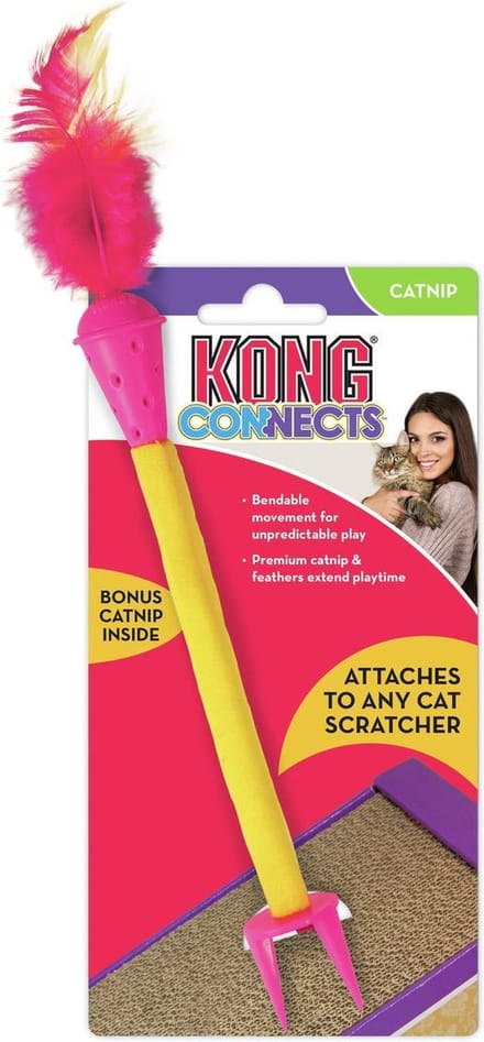 Kong Connects - Kat - Speelgoed - Catnip - Roze met Geel