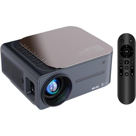1080P Projector Home Theater Videofilmprojector 2.4G / 5G WiFi BT5.0 Android 9.0(2G+16G) Steun US Plug grijs