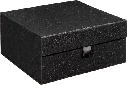 Giftbox 'Glitter' ZWART, geschenkdoos, cadeaudoos, verjaardag, formaat 25x25x12cm (20 stuks)