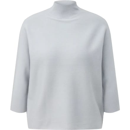 comma - female - Fijn gebreide trui van een viscose-mix met opstaande kraag
