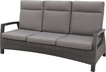 Darwin wicker verstelbare 3-zits loungebank - Antraciet