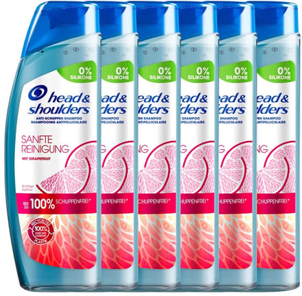 Head & Shoulders Sanfte Reinigung met Grapefruit – Anti-roos Shampoo – 6 x 250 ml