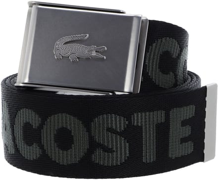 LACOSTE Riem Jacquard Webbing Belt W100 Noir Escadron Zwart