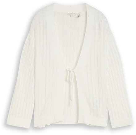 Tom Tailor - Vest met strikdetail - Maat M - Whisper White