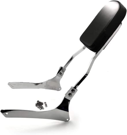 Motor Rugsteun - Zijsteun Kussen - Comfortabel Rijden - Inclusief Montagemateriaal - 19 Inch Hoog - Chroom
