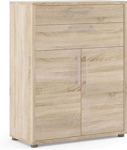 Prisme archiefkast 2 lades en 2 deuren eiken decor.