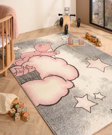Kindervloerkleed beer - Dreams roze 140x200