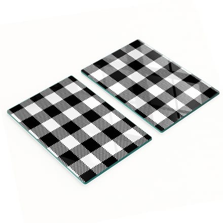 Multifunctionele decoratieve glazen borden met rasterprint 2x40x52 cm