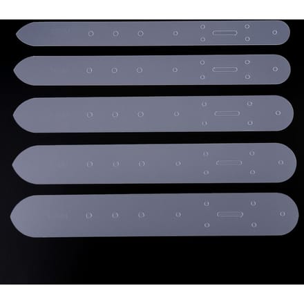 5 Stuks Transparante Riemgesp Gaten Sjablonen Leer Ponsen Ambacht Module DIY Gereedschap gray