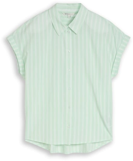 Tom Tailor Denim - Blouse met streepmotief - Maat XL - matcha green white stripe