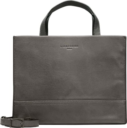 LIEBESKIND BERLIN Leren Handtas Schoudertas Lou 2 Satchel Bag Iron Grijs