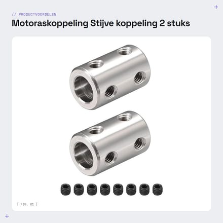 Dailygoods- Motoraskoppeling Stijve Koppeling - 2 Stuks - 14 x 22 mm - 8 mm/8 mm Aansluiting - Universele Golfkoppeling - Duurzaam Staal