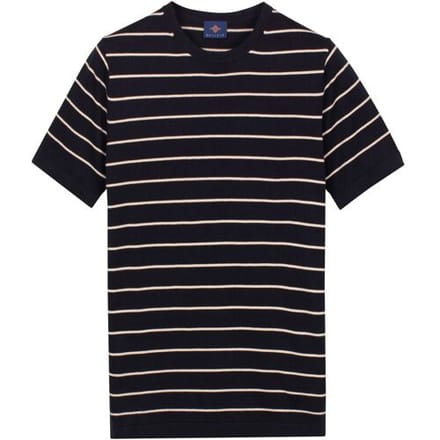 Baileys Trui Crew Neck Breton Stripe Short Sleeve Navy / male