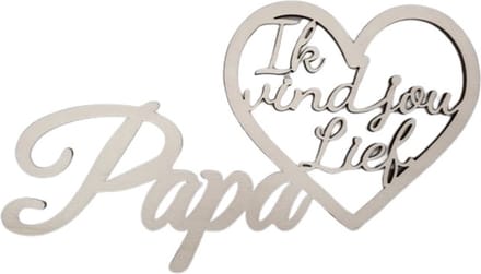 Vaderdag cadeau - Decoratie - Hartvorm met tekst