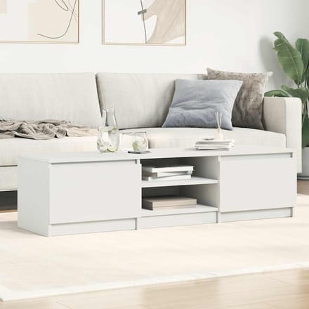 vidaXL - Tv-meubel - 140x40x35,5 - cm - bewerkt - hout - wit