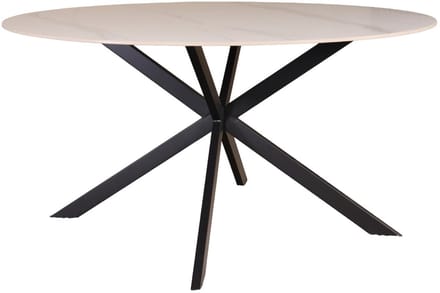 Eettafel rond 150cm Jenna marmerlook wit ronde tafel steen